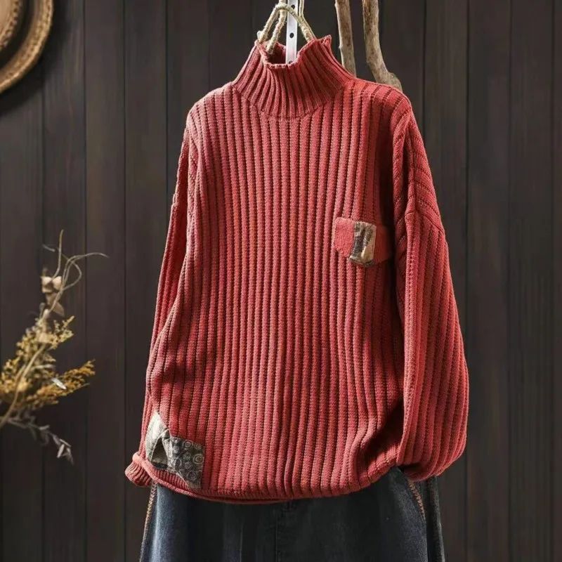 Spring and Autumn Long Sleeve Knitted Cotton Cloths Soft Female Sweaters Women Pullover Sweaters Mock Neck
Spring and Autumn Long Sleeve Knitted Cotton Cloths Soft Female Sweaters Women Pullover Sweaters Mock Neck