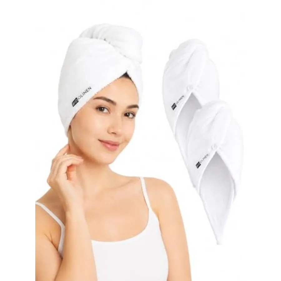 Cotton Hair Turban Towel for Women 3 Pack Super Absorbent Fast Drying Hair Wrap White, 10x25 Inch
Cotton Hair Turban Towel for Women 3 Pack Super Absorbent Fast Drying Hair Wrap White, 10x25 Inch