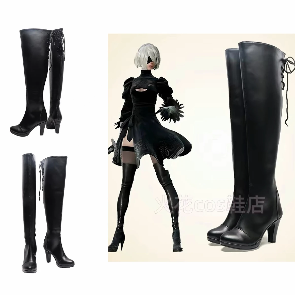 Anime NieR: Automata 2B YoRHa Cosplay Shoes Sexy Women High-heel Shoes Costume Prop Anime Shoes
Anime NieR: Automata 2B YoRHa Cosplay Shoes Sexy Women High-heel Shoes Costume Prop Anime Shoes