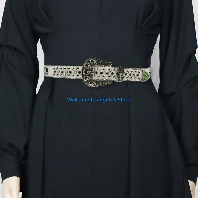 X4YC Поясной ремень Blingbling, гранжевая втулка, блестящие стразы, заклепки, пряжка с шипами
X4YC Поясной ремень Blingbling, гранжевая втулка, блестящие стразы, заклепки, пряжка с шипами