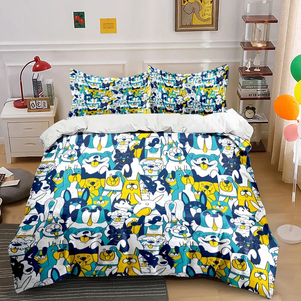 Cute Dog Pattern Three-Piece Set Soft Comfortable Duvet Cover Bedding Set Included 1*Duvet Cover & 2*Pillowcases, gift
Cute Dog Pattern Three-Piece Set Soft Comfortable Duvet Cover Bedding Set Included 1*Duvet Cover & 2*Pillowcases, gift