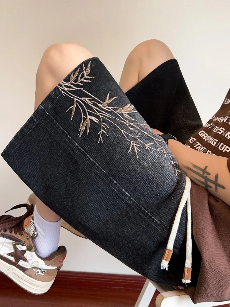 New Chinese Sle Bamboo Embroidery Jeans orts Men Summer Five-Point Trendy Vintage Worn-look Haome Loose Straight Cotto...
New Chinese Sle Bamboo Embroidery Jeans orts Men Summer Five-Point Trendy Vintage Worn-look Haome Loose Straight Cotto...