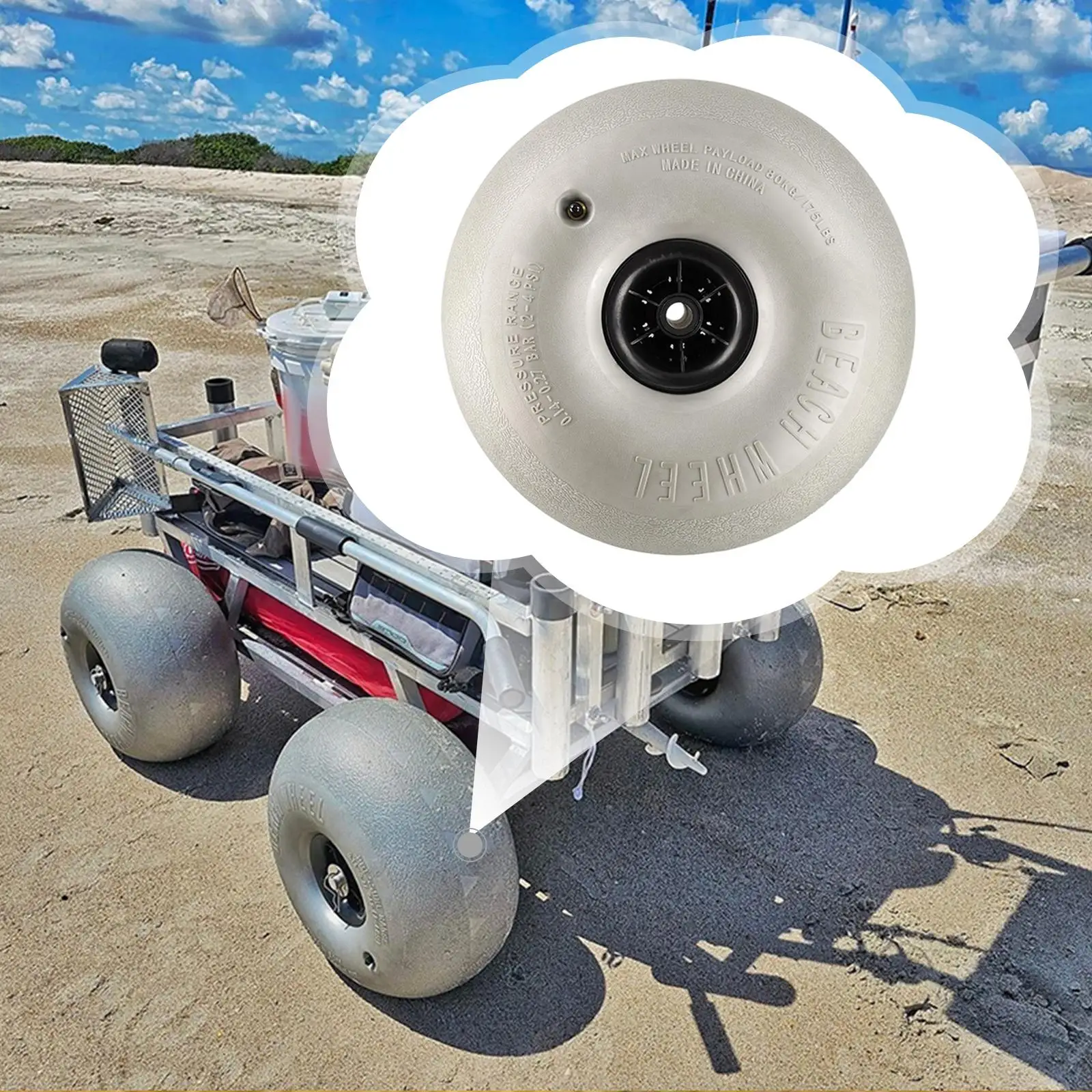 Sand Balloon Wheel Heavy Duty 80kg Load Inflatable Tire for Fishing Cart Kayak Dinghy Beach Trolley Accessories
Sand Balloon Wheel Heavy Duty 80kg Load Inflatable Tire for Fishing Cart Kayak Dinghy Beach Trolley Accessories