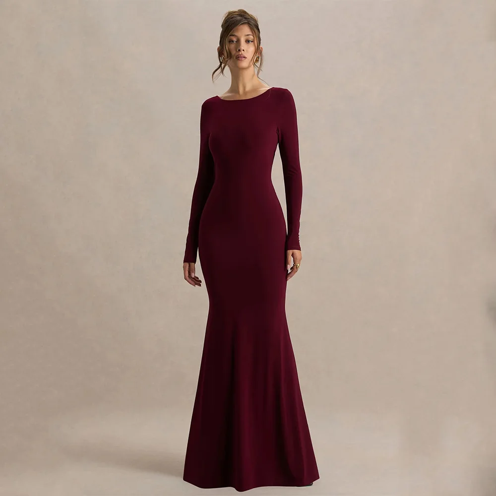Customized Sexy Simple Evening Dresses Jersey for Floor-Length Boat Neck Backless Prom Dress Mermaid Robes De Soirée
Customized Sexy Simple Evening Dresses Jersey for Floor-Length Boat Neck Backless Prom Dress Mermaid Robes De Soirée