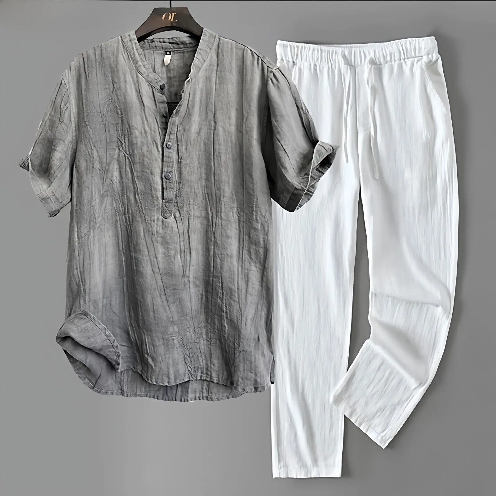 Cotton Linen Crew Neck Short Sleeve T-Shirt Men's Casual Loose Summer Youth Artistic Linen Shirt Long Pants
Cotton Linen Crew Neck Short Sleeve T-Shirt Men's Casual Loose Summer Youth Artistic Linen Shirt Long Pants