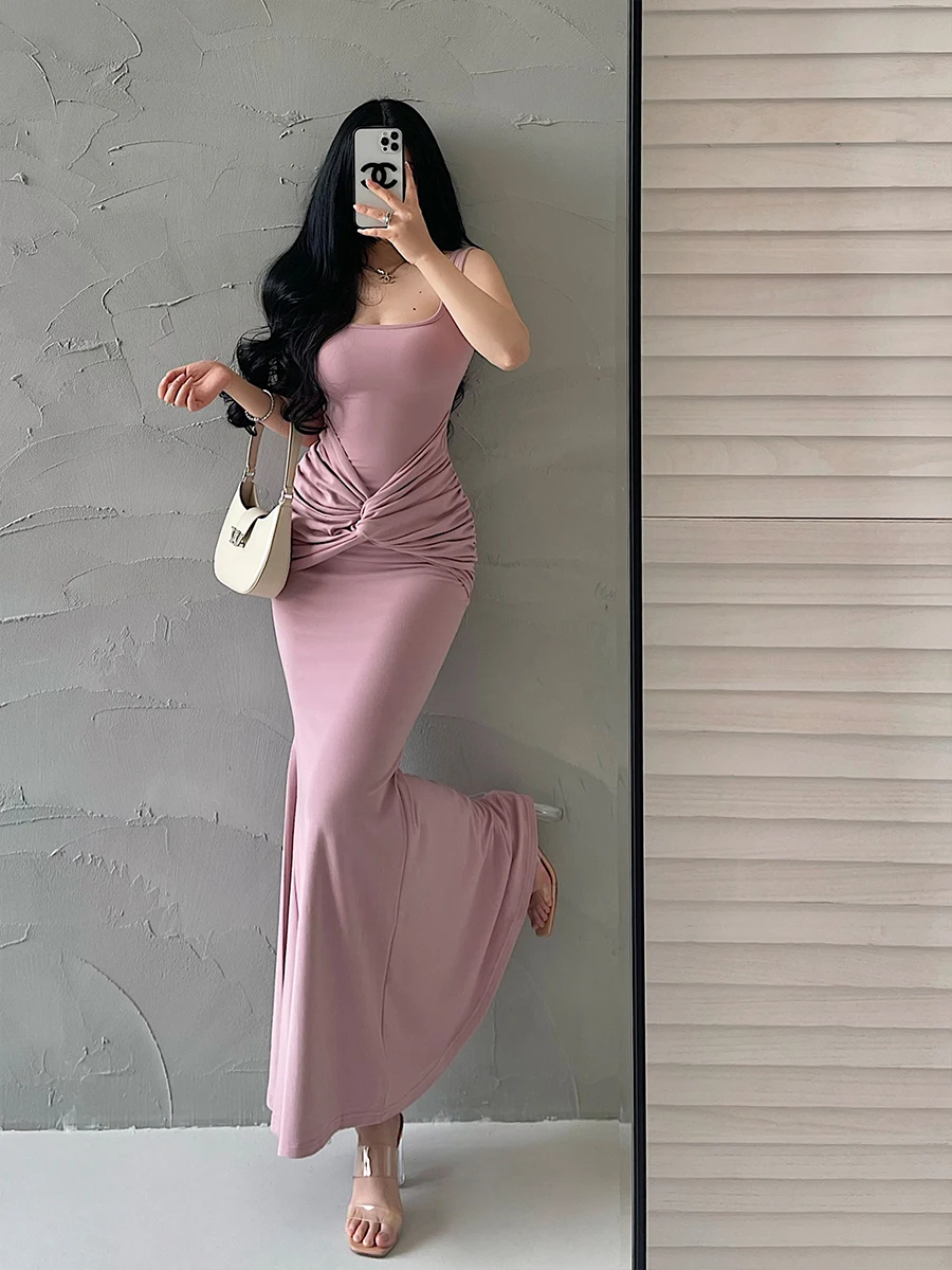 Young Girl Day Pure Desire Sexy Pleated Knot Waist Slimming Bodycon Fish Tail Vest Dress Long Dress Cotton Sleeveless Spring
Young Girl Day Pure Desire Sexy Pleated Knot Waist Slimming Bodycon Fish Tail Vest Dress Long Dress Cotton Sleeveless Spring