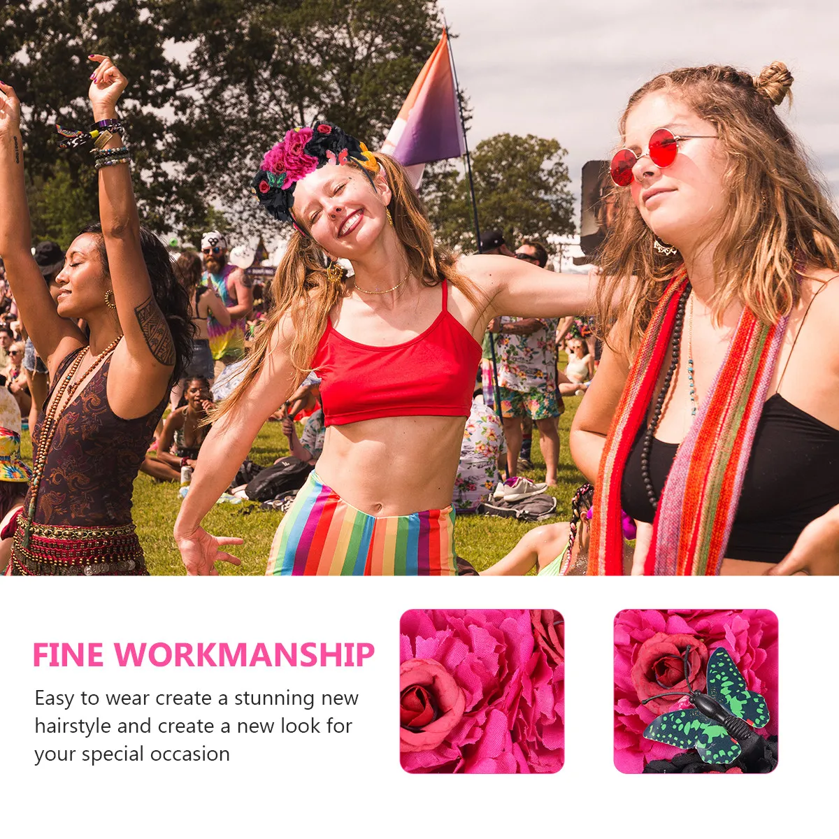 Flower Crown Headband Rose Floral Headdress for Women Girls Ladies Elegant Wedding Festival Party Halloween Bridal Accessory
Flower Crown Headband Rose Floral Headdress for Women Girls Ladies Elegant Wedding Festival Party Halloween Bridal Accessory