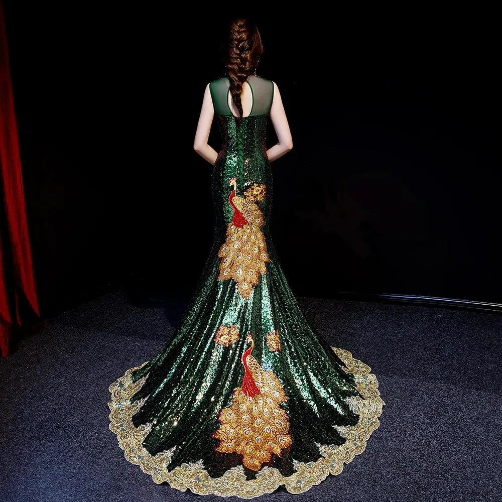 Green Embroidery Diamonds Oriental Evening Dress Women Elegant Tailing Satin Chinese Cheongsam Wedding Robe Chinoise Femme
Green Embroidery Diamonds Oriental Evening Dress Women Elegant Tailing Satin Chinese Cheongsam Wedding Robe Chinoise Femme