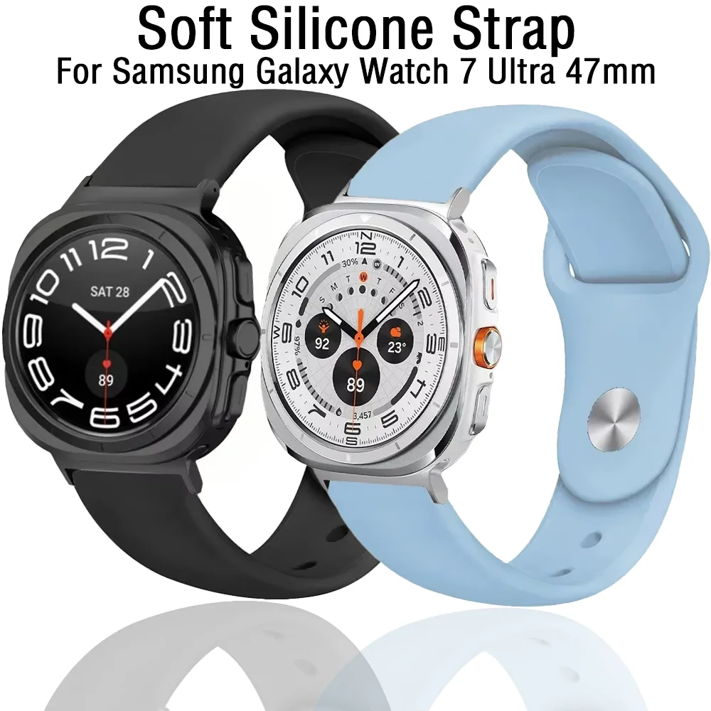 Мягкий силиконовый ремешок для Samsung Galaxy Watch 7 Ultra 47 мм, дышащий браслет Correa, аксессуары для браслетов Samsung Watch Ultra
Мягкий силиконовый ремешок для Samsung Galaxy Watch 7 Ultra 47 мм, дышащий браслет Correa, аксессуары для браслетов Samsung Watch Ultra