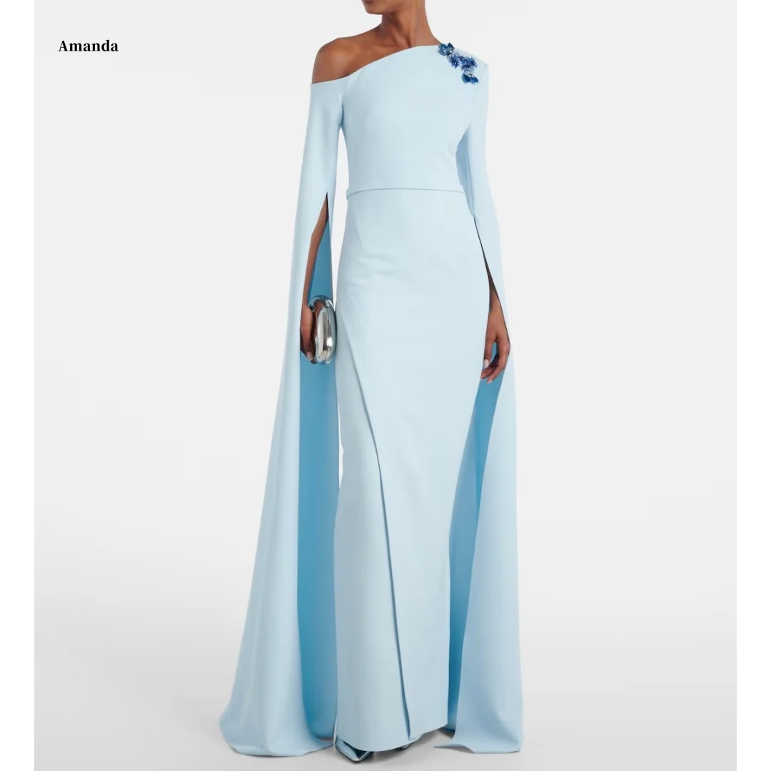 Amanda Customized Light Sky Blue One-shoulder Off-the-shoulder Formal Evening Sleeve Side Slit Slim-fit Mermaid Floor-length
Amanda Customized Light Sky Blue One-shoulder Off-the-shoulder Formal Evening Sleeve Side Slit Slim-fit Mermaid Floor-length