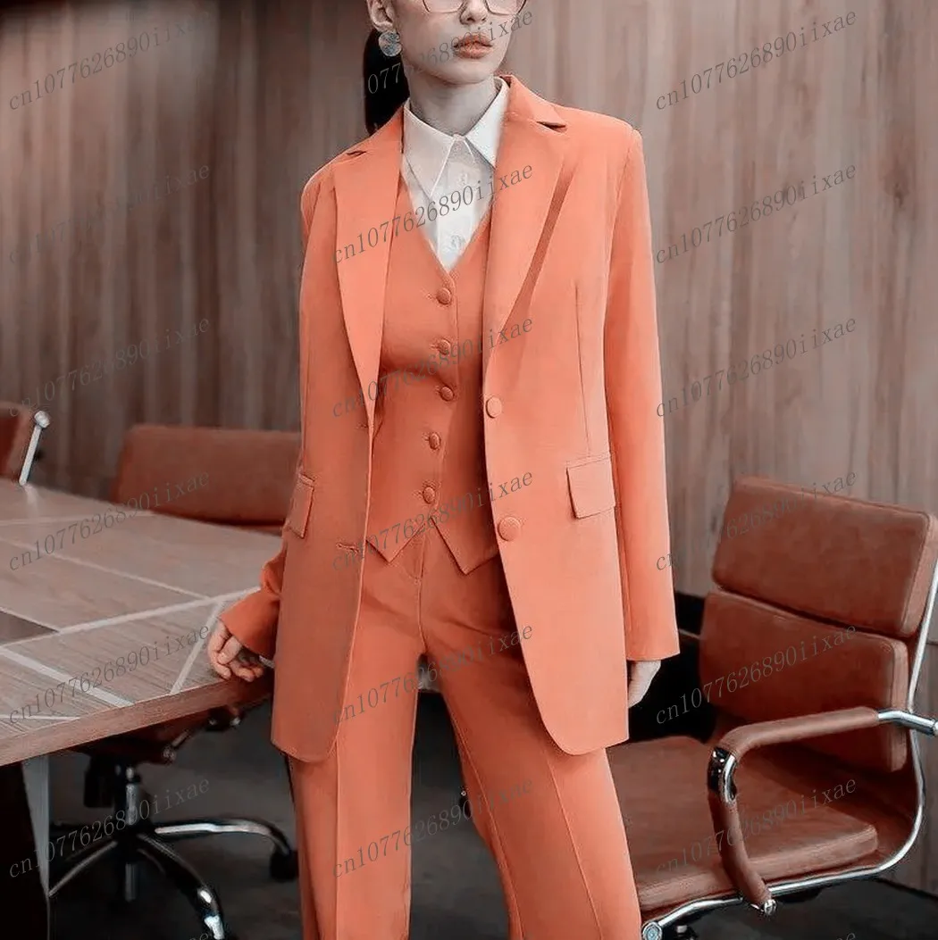 New Coral Red Women Suit Formal Occasion Wedding Party Business Office Lady Tuxedos 3 Piece Set Blazer Vest Pants Customized
New Coral Red Women Suit Formal Occasion Wedding Party Business Office Lady Tuxedos 3 Piece Set Blazer Vest Pants Customized