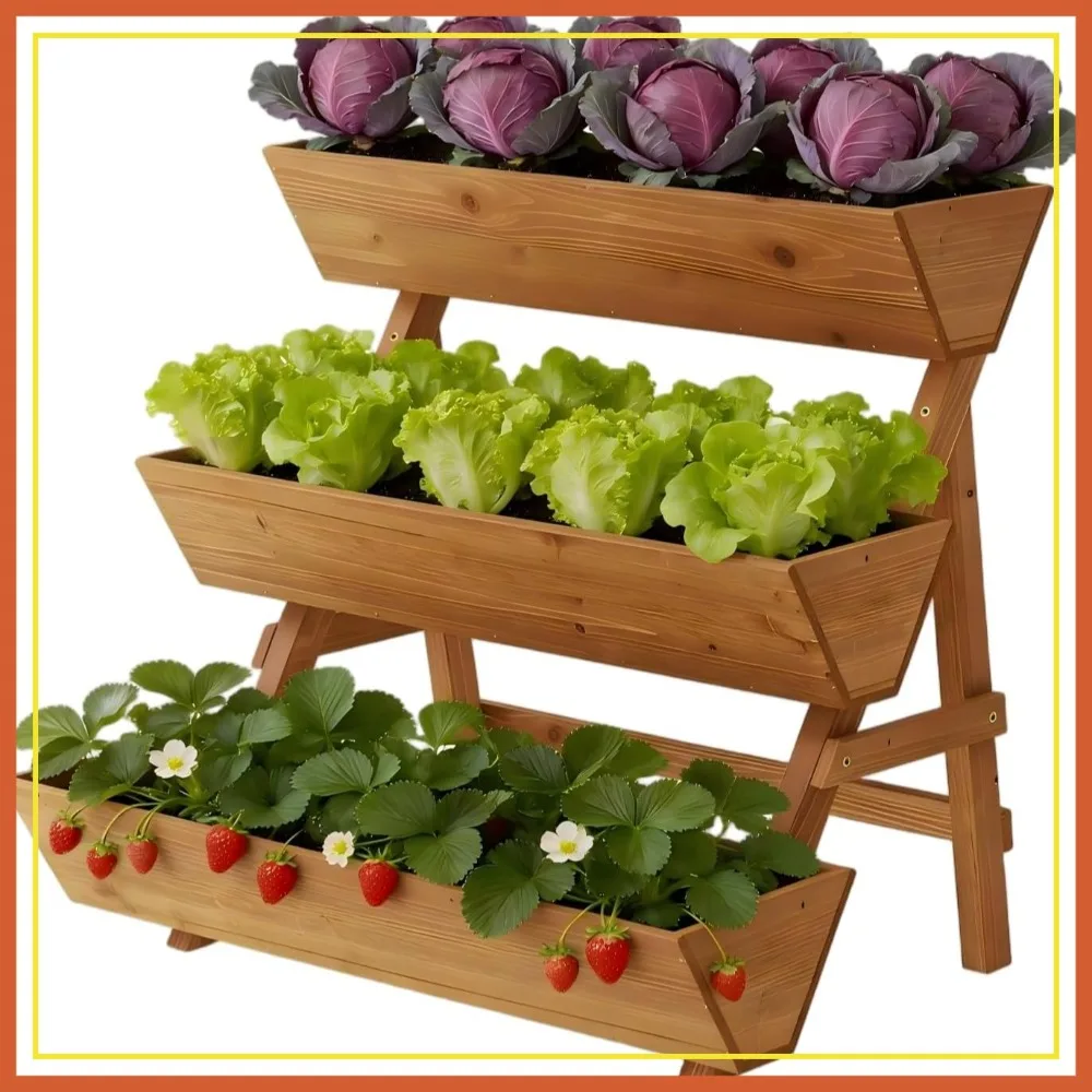 3-Tier Wooden Raised Garden Bed, Tiered Planter Box for Flowers, Vegetables & Herbs, Freestanding for Patio, Balcony (Brown)
3-Tier Wooden Raised Garden Bed, Tiered Planter Box for Flowers, Vegetables & Herbs, Freestanding for Patio, Balcony (Brown)