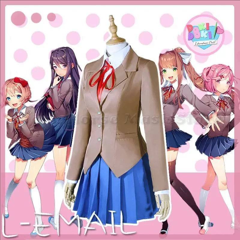 Game Doki Doki Literature Club Natsuki Cosplay Sayori Yuri Monika Cosplay Costume Set School Uniform Women Halloween Costumes
Game Doki Doki Literature Club Natsuki Cosplay Sayori Yuri Monika Cosplay Costume Set School Uniform Women Halloween Costumes