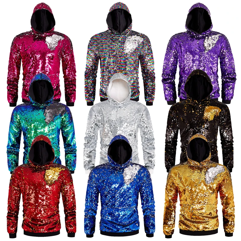 2026 Spring/Falll Reversible Sequin Hoodie for Men,Trendy Multi Color Trendy Hip Hop Street Style Stage Sequined Mens Sweatshirt
2026 Spring/Falll Reversible Sequin Hoodie for Men,Trendy Multi Color Trendy Hip Hop Street Style Stage Sequined Mens Sweatshirt