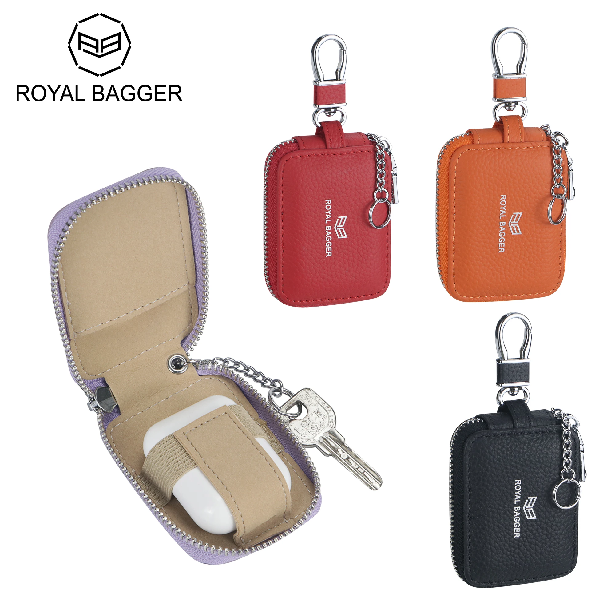 Royal Bagger Mini Earphone Bag Genuine Leather Zipper Key Wallet with Keychain, Portable Headphone Case for Men & Women 3901
Royal Bagger Mini Earphone Bag Genuine Leather Zipper Key Wallet with Keychain, Portable Headphone Case for Men & Women 3901