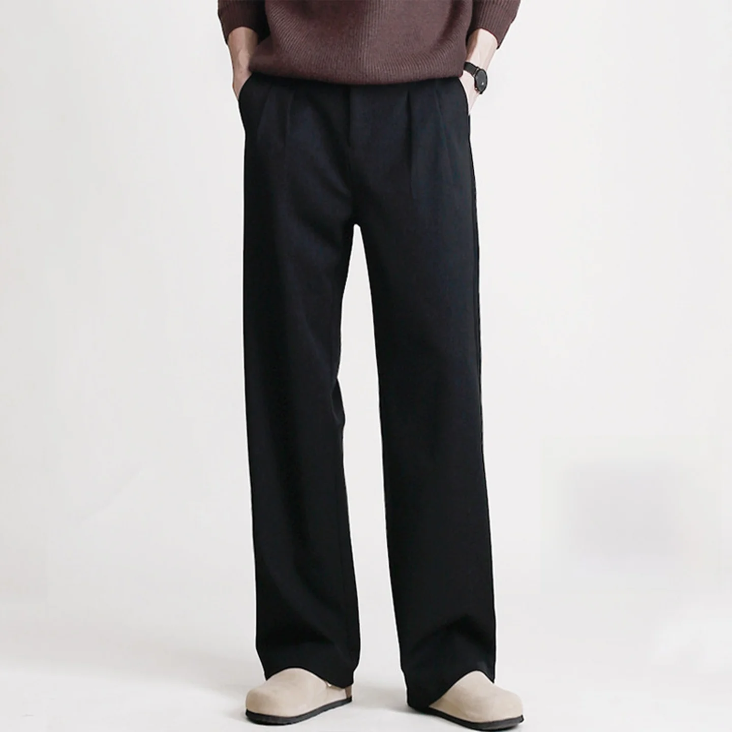 Spring 2026 Men's Loose Fit Bla Wide Leg Pants Casual Drapey Long Trousers plus Size Faion Urban Sle Pure Color
Spring 2026 Men's Loose Fit Bla Wide Leg Pants Casual Drapey Long Trousers plus Size Faion Urban Sle Pure Color