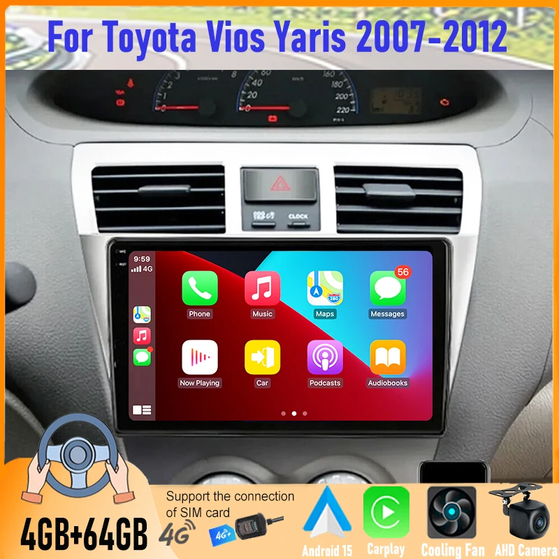 Car Stereo Radio Multimedia Player For Toyota Vios Yaris 2007-2012 GPS RDS FM Wireless Carplay Android Auto 2Din Head Unit
Car Stereo Radio Multimedia Player For Toyota Vios Yaris 2007-2012 GPS RDS FM Wireless Carplay Android Auto 2Din Head Unit