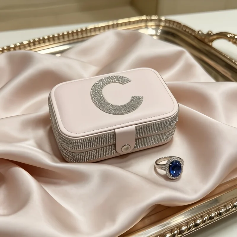 2Pcs Portable Jewelry Box, Diamond-Encrusted Letter C Jewelry Storage Case for Earrings, Rings and Bracelets
2Pcs Portable Jewelry Box, Diamond-Encrusted Letter C Jewelry Storage Case for Earrings, Rings and Bracelets