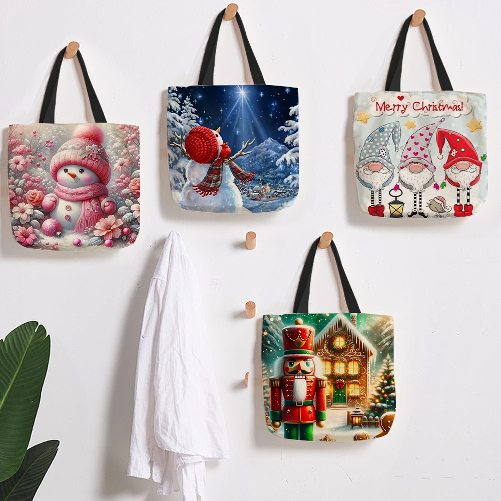 Набор из 4 льняных сумок-тоут для покупок, женская сумка через плечо большой вместимости, рождественская тематика
Набор из 4 льняных сумок-тоут для покупок, женская сумка через плечо большой вместимости, рождественская тематика