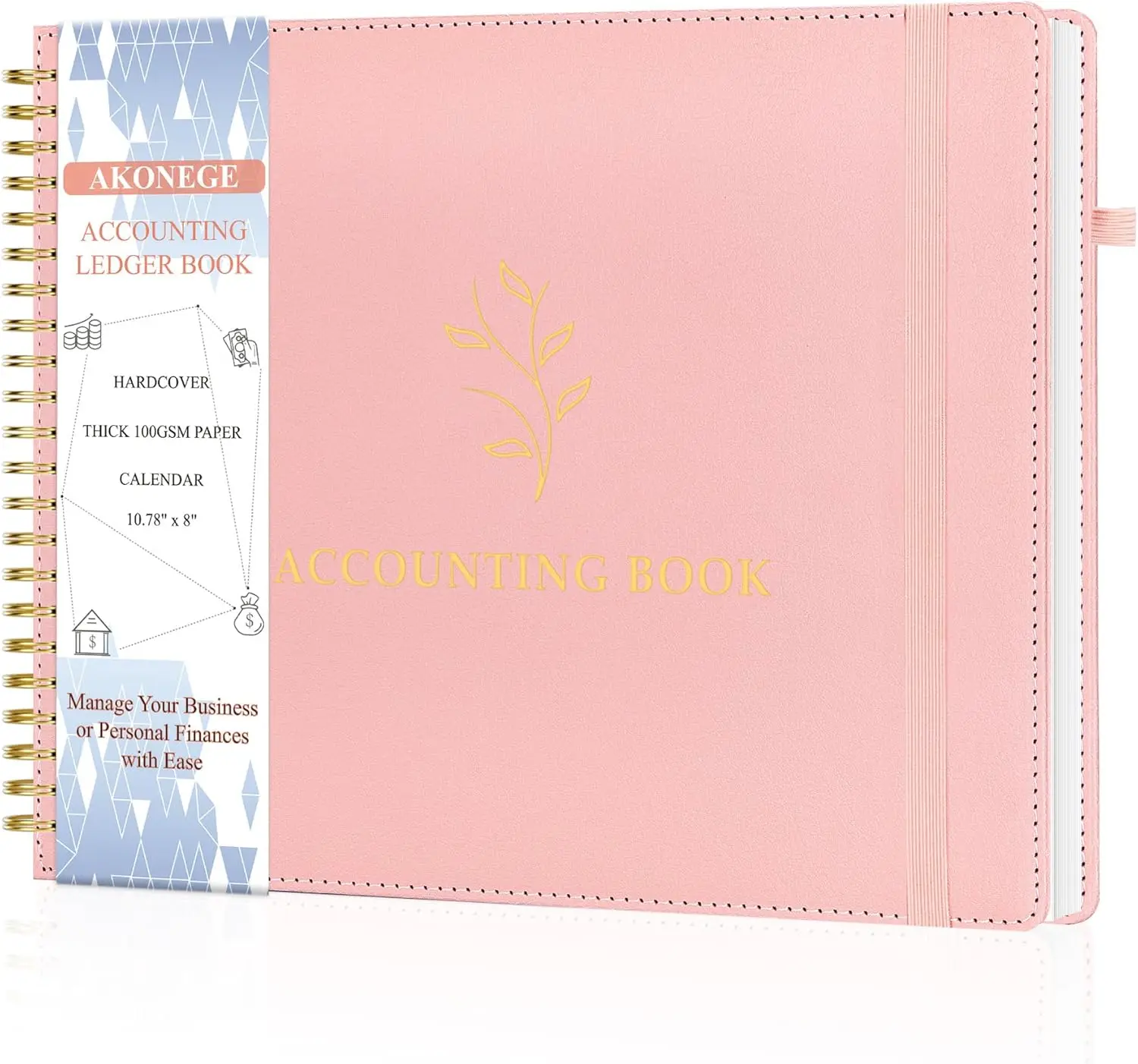Horizontal Income & Expense Tracker Notebook, Hardcover Accounting Ledger for Personal & Small Business, 10.78'' x 8'', Dusty Pink
Horizontal Income & Expense Tracker Notebook, Hardcover Accounting Ledger for Personal & Small Business, 10.78'' x 8'', Dusty Pink