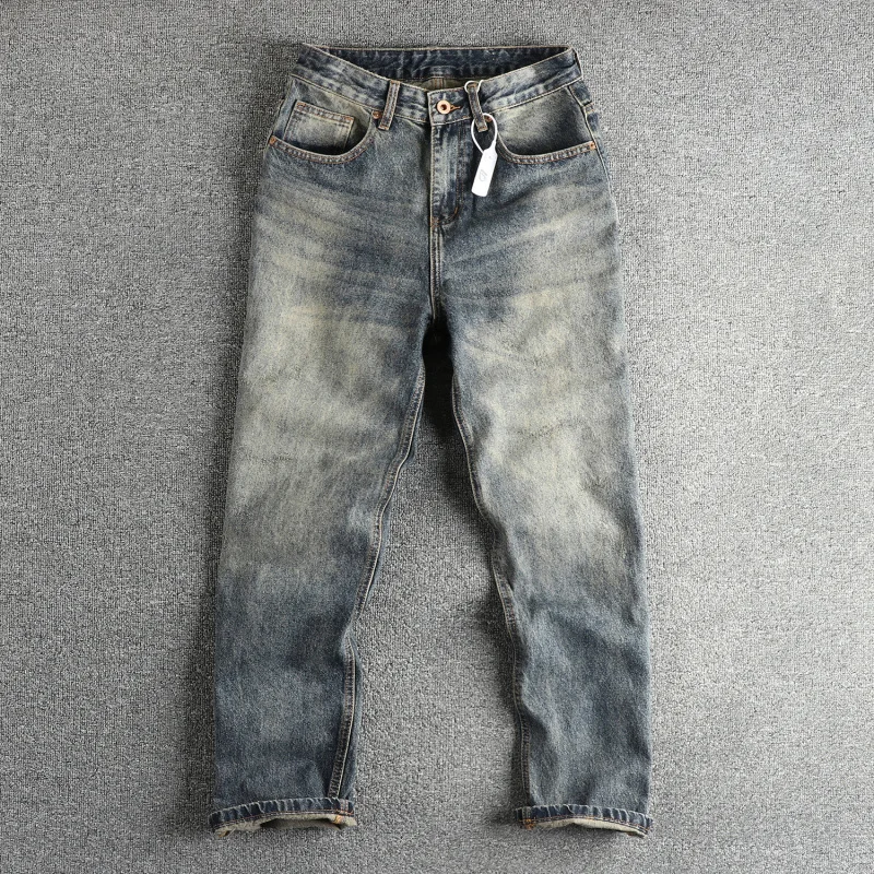 Fashion Nostalgic Retro Blue Washed Vintage Men's Jeans Loose Straight American Style Trendy Youth Long Pants
Fashion Nostalgic Retro Blue Washed Vintage Men's Jeans Loose Straight American Style Trendy Youth Long Pants