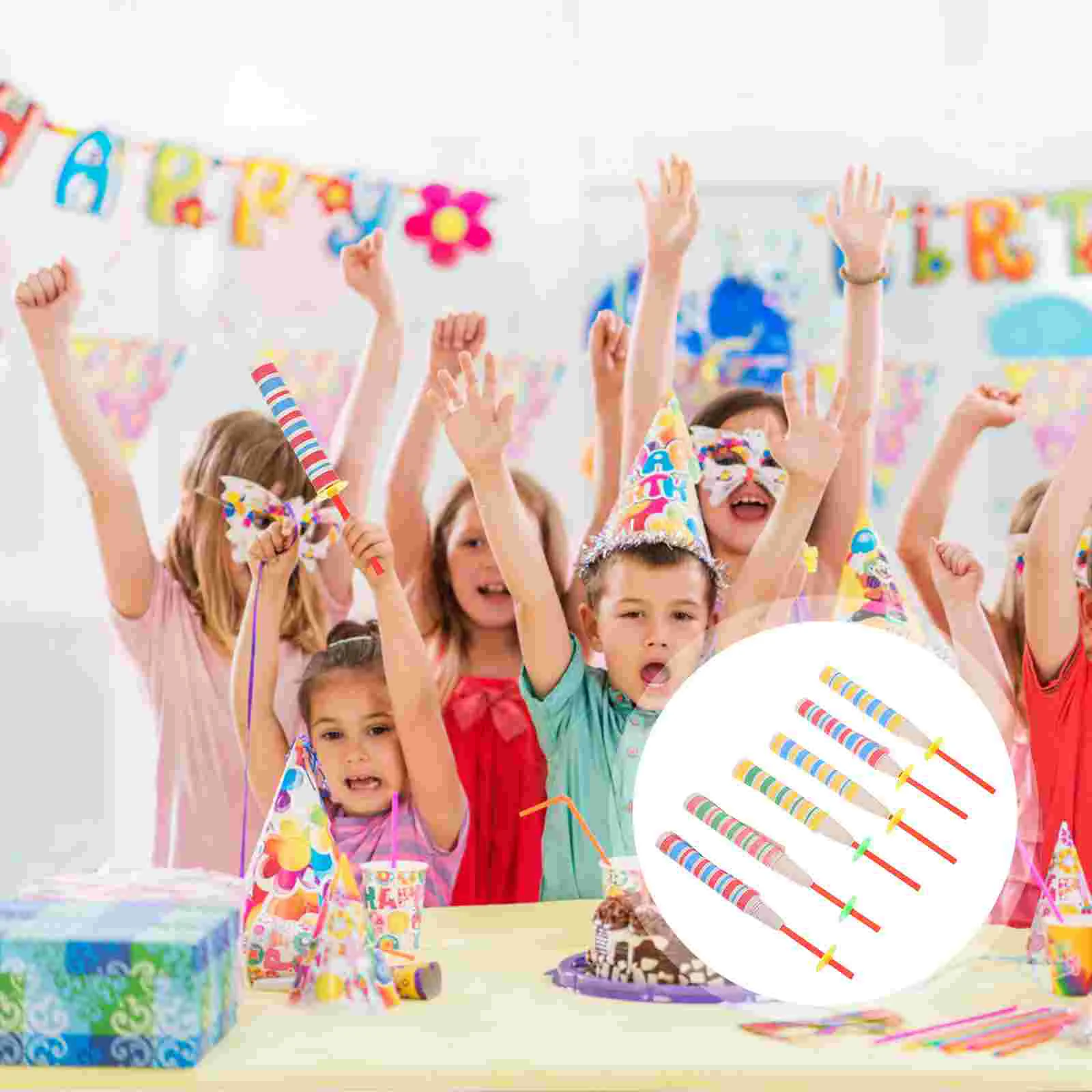 6 Pcs Party Favor Toys Birthday Supplies Kids Paper Sword Flickers for Filler Child
6 Pcs Party Favor Toys Birthday Supplies Kids Paper Sword Flickers for Filler Child