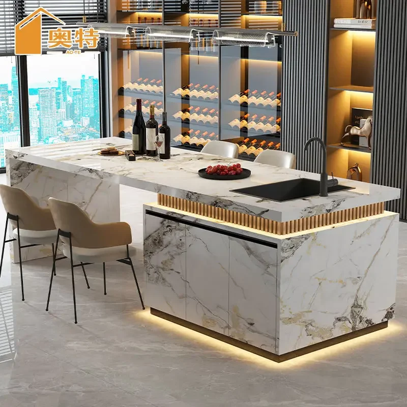 Qiping Island tea bar kettle integrated household kitchen balcony advanced guide table rock slab down table integrated
Qiping Island tea bar kettle integrated household kitchen balcony advanced guide table rock slab down table integrated