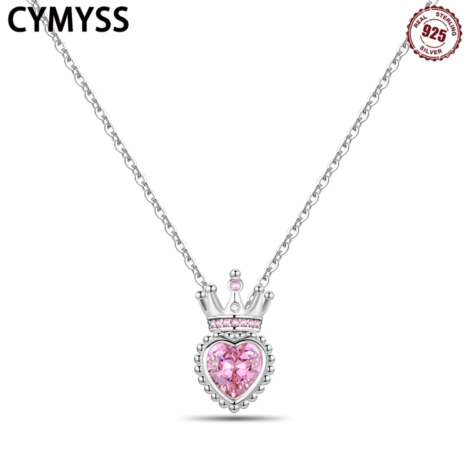 CYMYSS 2025 New S925 Sterling Silver Pink Crown Heart Necklace Boutique Jewellery Gift Birthday Party Trendy Women's Necklace
CYMYSS 2025 New S925 Sterling Silver Pink Crown Heart Necklace Boutique Jewellery Gift Birthday Party Trendy Women's Necklace