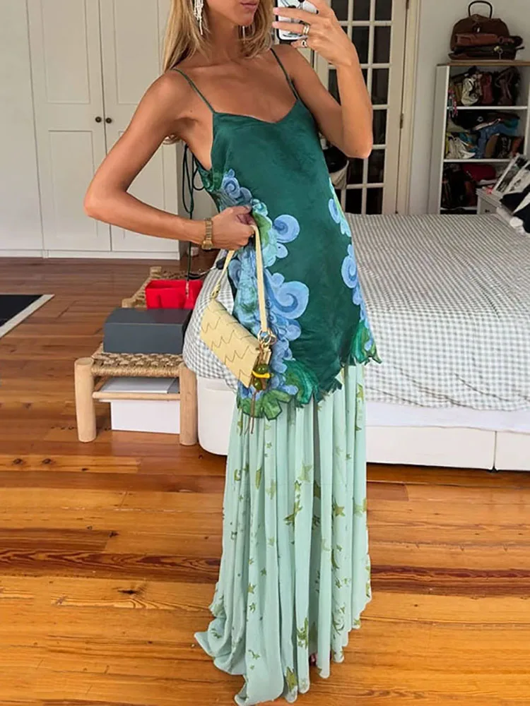 Women Elegant Pattern Print Vacation Sets Casual Sleeveless Pleat 2Pc Suits Sexy Off Shoulder Sling Tops & Chiffon Skirt Outfit
Women Elegant Pattern Print Vacation Sets Casual Sleeveless Pleat 2Pc Suits Sexy Off Shoulder Sling Tops & Chiffon Skirt Outfit