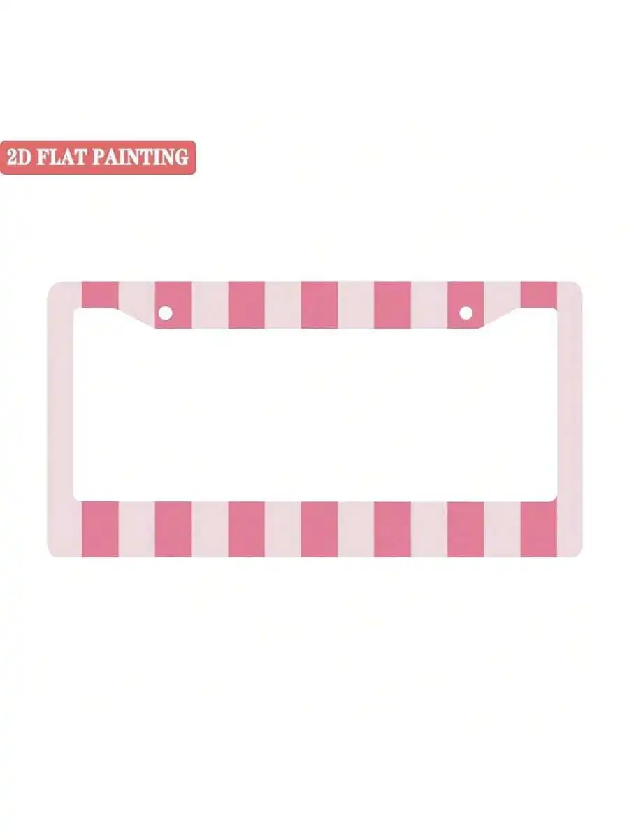 Aluminum Alloy License Plate Frame 2D Flat Stripe Pattern Pink White Universal 2 Hole With Screws 12x6 Inch
Aluminum Alloy License Plate Frame 2D Flat Stripe Pattern Pink White Universal 2 Hole With Screws 12x6 Inch