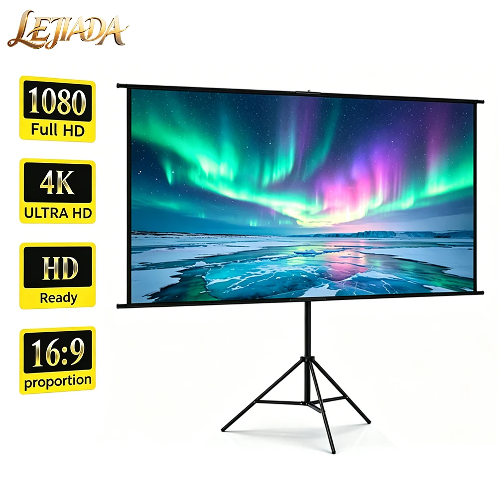 LEJIADA 84inch 4KHD Metal Adjustab Single Bracket Wall-mounted 2-in-1 Brightness Anti-light Portable White Grid Projector Screen
LEJIADA 84inch 4KHD Metal Adjustab Single Bracket Wall-mounted 2-in-1 Brightness Anti-light Portable White Grid Projector Screen
