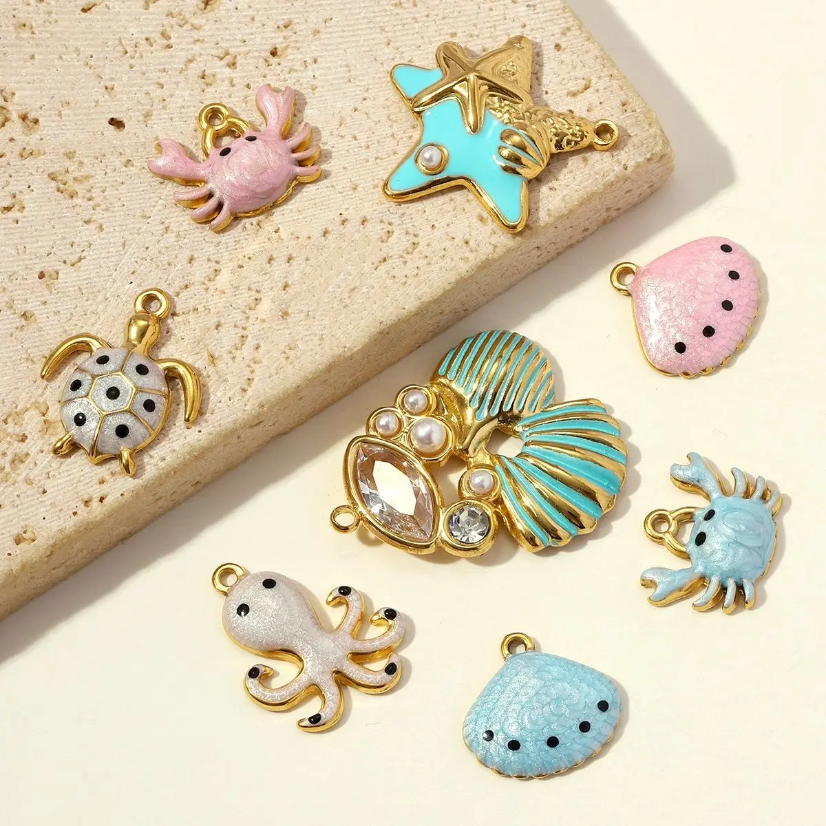 3Pcs/Lot Stainless Steel Crab Starfish Charms Enamel Shell Pendants For DIY Making Fashion Jewelry Accessories Wholesale
3Pcs/Lot Stainless Steel Crab Starfish Charms Enamel Shell Pendants For DIY Making Fashion Jewelry Accessories Wholesale