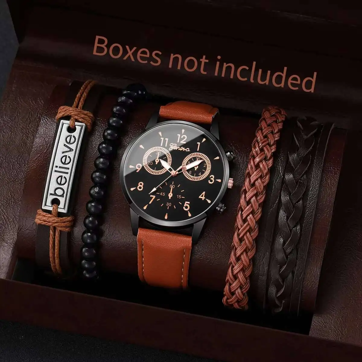 5 шт./компл. модные мужские деловые часы, повседневные римские циферблаты, кожаный ремешок, кварцевые часы, браслеты, набор Relogio Masculino (без коробки)
5 шт./компл. модные мужские деловые часы, повседневные римские циферблаты, кожаный ремешок, кварцевые часы, браслеты, набор Relogio Masculino (без коробки)