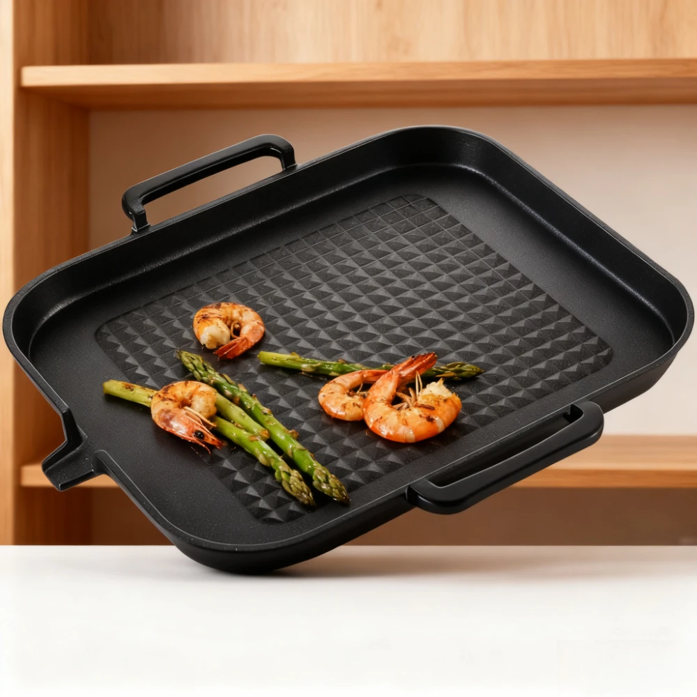 KOSUN Square Frying Pan Household Nonstick Korean Bbq Tray Fried Steak Grill Tray for Indoor Outdoor Camping Cooking Tools Black
KOSUN Square Frying Pan Household Nonstick Korean Bbq Tray Fried Steak Grill Tray for Indoor Outdoor Camping Cooking Tools Black