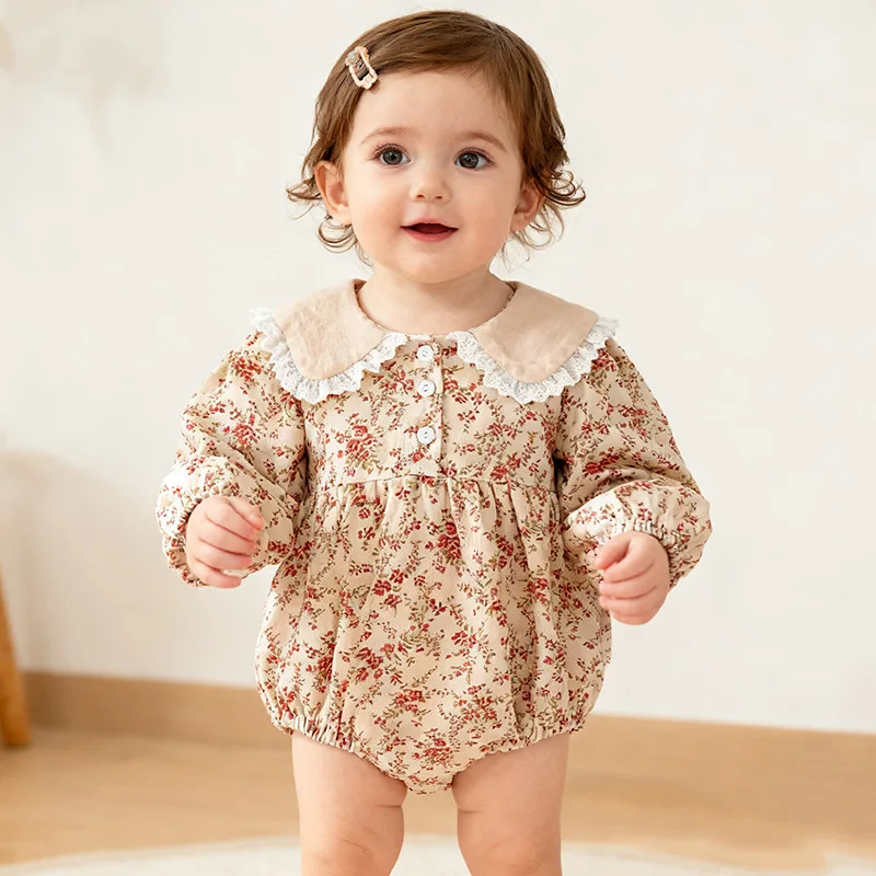 Baby Girl Clothes Spring Long Sleeve Floral Collar Romper Suit Outfit for Crawling Babies Bib Overalls Infant Outfits Jumpsuits
Baby Girl Clothes Spring Long Sleeve Floral Collar Romper Suit Outfit for Crawling Babies Bib Overalls Infant Outfits Jumpsuits