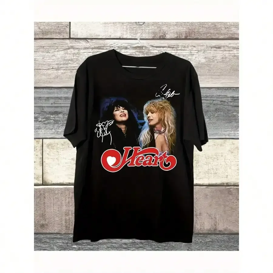 Heart Band Rock Music Tour Graphic Tee - 100% Cotton Short Sleeve T-Shirt For Men & Women, All Sizes, Black With Red Print
Heart Band Rock Music Tour Graphic Tee - 100% Cotton Short Sleeve T-Shirt For Men & Women, All Sizes, Black With Red Print