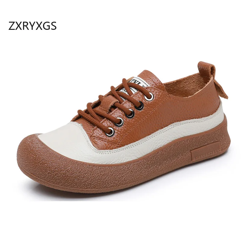 ZXRYXGS 2025 New Spring Lace-up Genuine Leather Spell Colors Women Trendy Sneaker Comfortable Soft Sole Leisure Shoes Flat Shoes
ZXRYXGS 2025 New Spring Lace-up Genuine Leather Spell Colors Women Trendy Sneaker Comfortable Soft Sole Leisure Shoes Flat Shoes