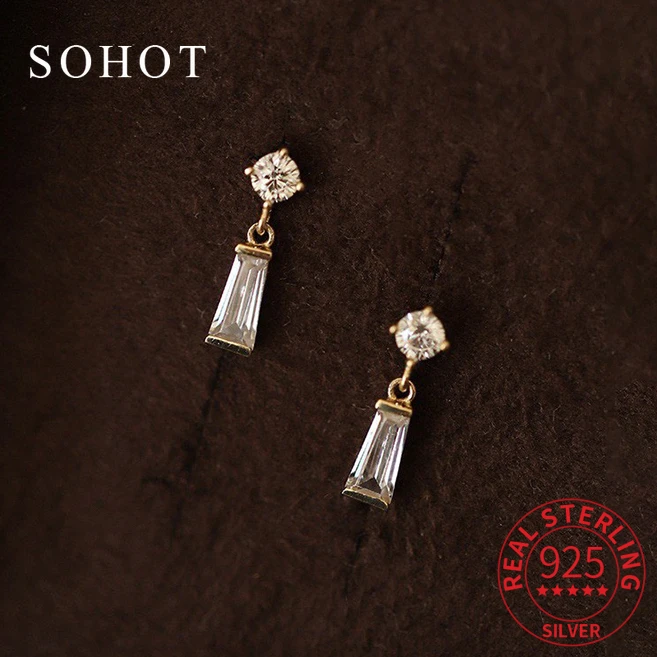 Real 925 Sterling Silver Vintage Geometric Zircon Stud Earrings for Women Party Light Luxury Fine Jewelry Minimalist Accessories
Real 925 Sterling Silver Vintage Geometric Zircon Stud Earrings for Women Party Light Luxury Fine Jewelry Minimalist Accessories