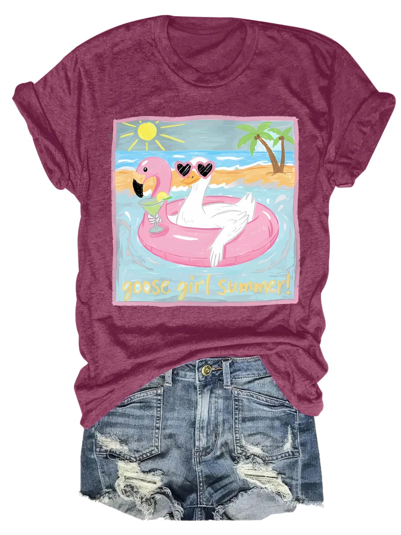 Plus size women's short sleeve T-shirt Flamingo Goose Beach Summer Fun Everyday comfortable versatile style summer outfit
Plus size women's short sleeve T-shirt Flamingo Goose Beach Summer Fun Everyday comfortable versatile style summer outfit