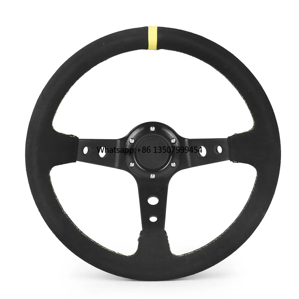Universal 14 Inch 350mm Car Steering Wheel Suede Leather Drift Racing Game Steering Wheel
Universal 14 Inch 350mm Car Steering Wheel Suede Leather Drift Racing Game Steering Wheel