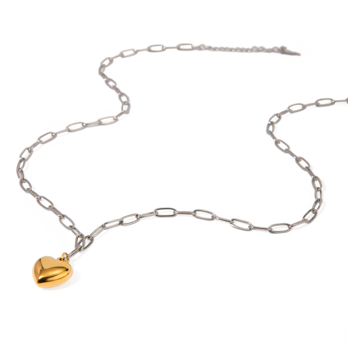Stainless Steel PVD 18K Gold Plated Tarnish Waterproof Double Color Heart Pendant Necklace For Woman Jewelry Wholesale INS
Stainless Steel PVD 18K Gold Plated Tarnish Waterproof Double Color Heart Pendant Necklace For Woman Jewelry Wholesale INS