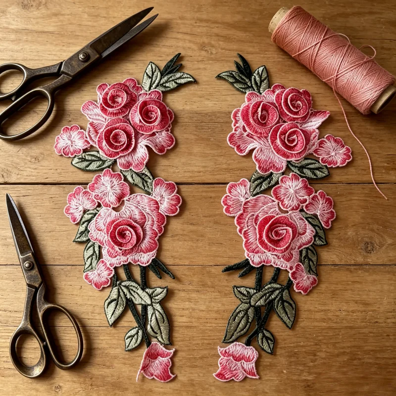 A pair of exquisite embroidery fabric accessories for DIY - suitable for sewing onto dresses, pants and formal gowns.
A pair of exquisite embroidery fabric accessories for DIY - suitable for sewing onto dresses, pants and formal gowns.