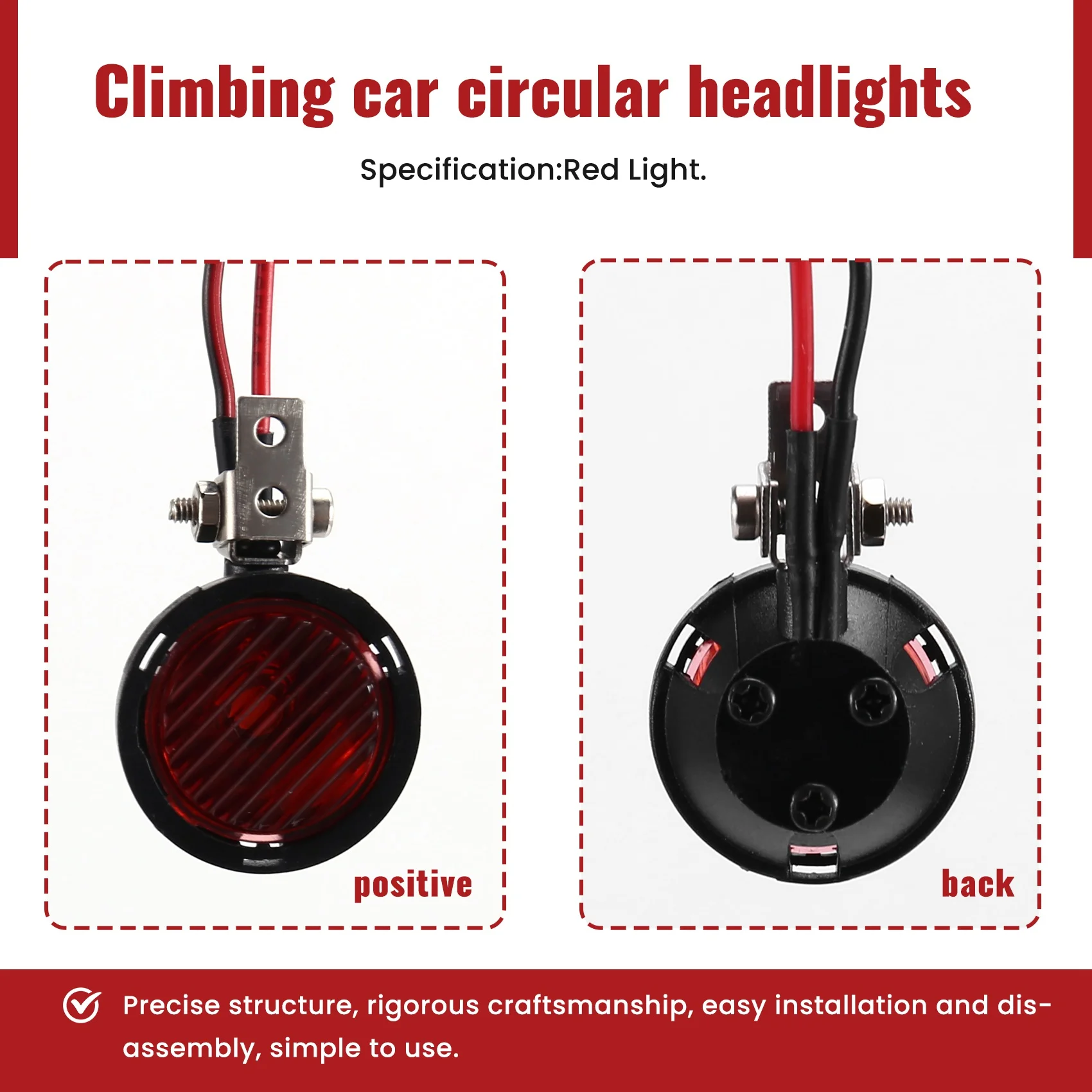 LED Lights Bright Headlights Spotlight For 1/10 RC Crawler Car TRX4 TRX6 Axial SCX10 90046 Round 2LED
LED Lights Bright Headlights Spotlight For 1/10 RC Crawler Car TRX4 TRX6 Axial SCX10 90046 Round 2LED