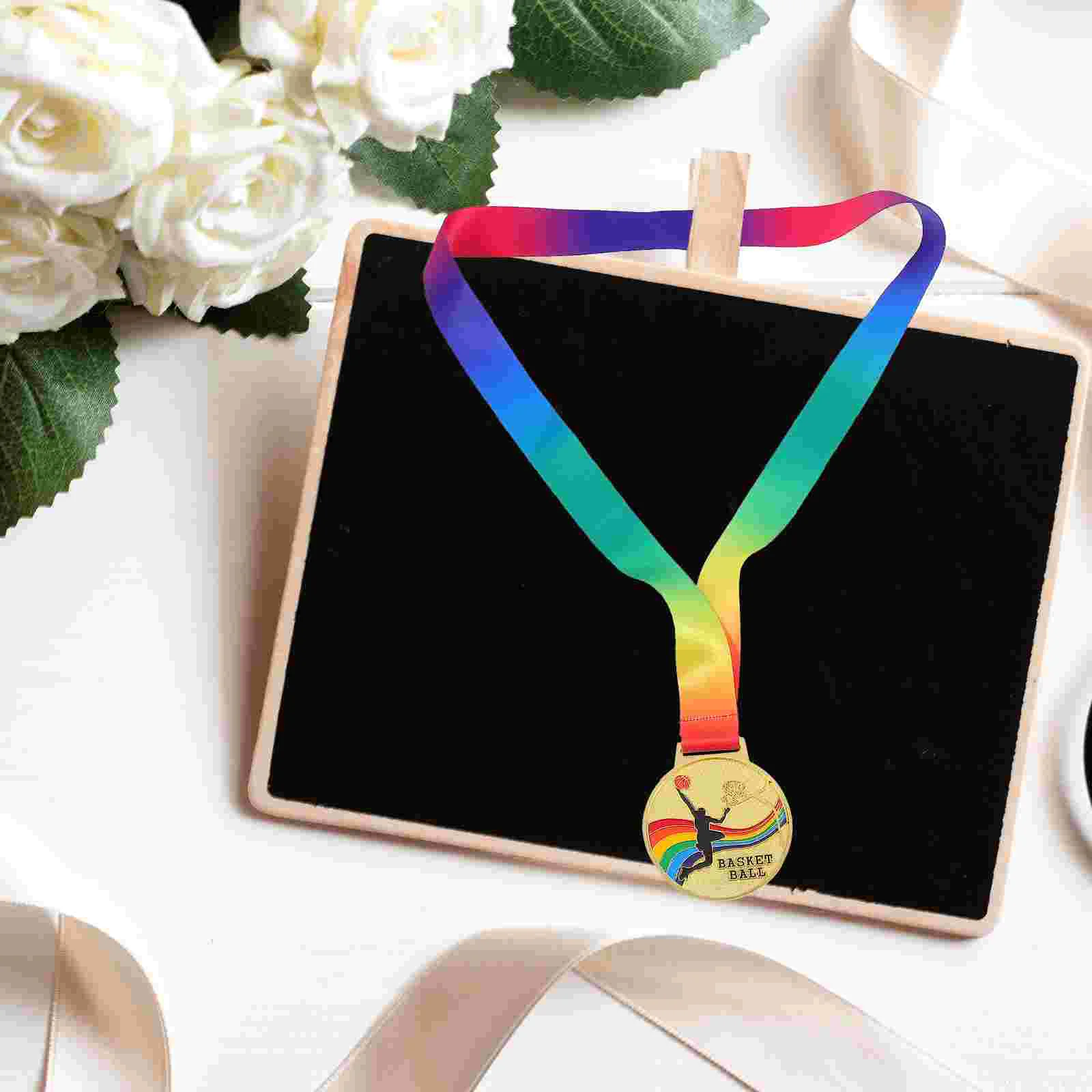 2 Pcs Metal Basketball Medal Gold Child Trophies Sports Toys Ribbon Medals Meet
2 Pcs Metal Basketball Medal Gold Child Trophies Sports Toys Ribbon Medals Meet
