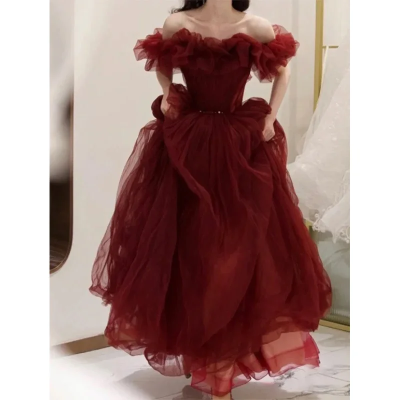 Red Wine Color One-oulder Wedding Dr Princes Sle Mid-Waist Long Skirt ort Sve for Engagement Par Wedding
Red Wine Color One-oulder Wedding Dr Princes Sle Mid-Waist Long Skirt ort Sve for Engagement Par Wedding