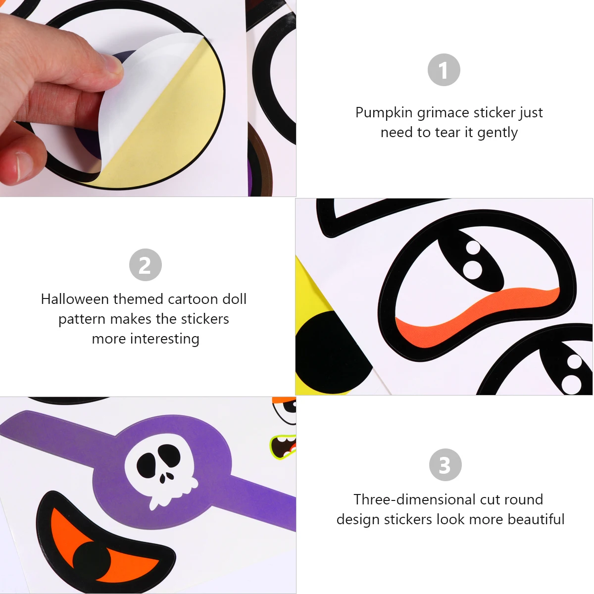 8 Pcs Pumpkin Grimace Sticker Face Craft Stickers Removable Decorating Halloween Decoration Child
8 Pcs Pumpkin Grimace Sticker Face Craft Stickers Removable Decorating Halloween Decoration Child