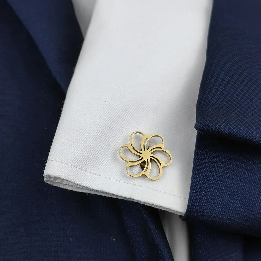 Hollow spiral Flower Cufflinks for Men Luxury Stainless Steel Jewelry Shirt Cuff link Casual Clothing Accessories wedding gifts
Hollow spiral Flower Cufflinks for Men Luxury Stainless Steel Jewelry Shirt Cuff link Casual Clothing Accessories wedding gifts