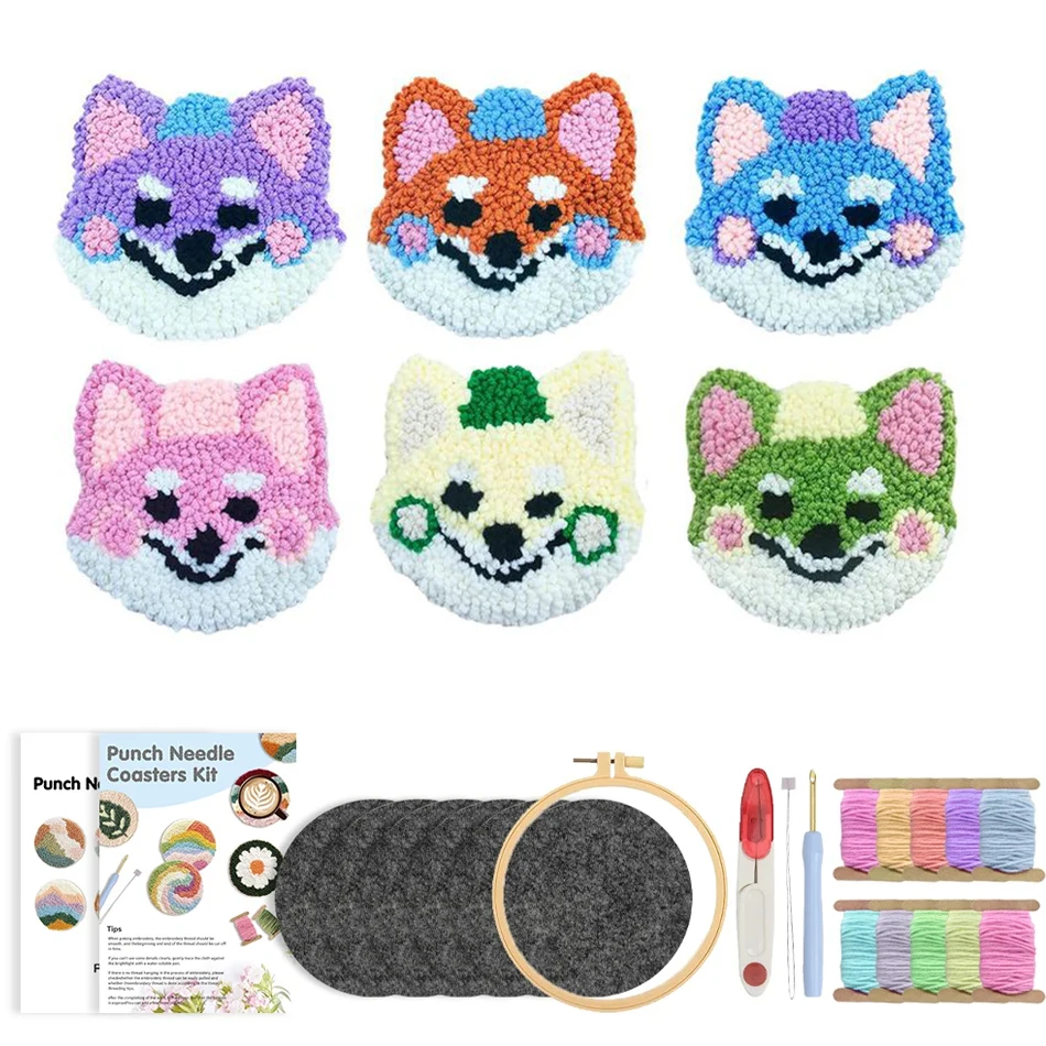 GATYZTORY 6pcs Animal Pattern DIY Punch Needle Coasters Kit Tufted Coaster Art DIY Punch Needle Embroidery Set Home Decoration
GATYZTORY 6pcs Animal Pattern DIY Punch Needle Coasters Kit Tufted Coaster Art DIY Punch Needle Embroidery Set Home Decoration