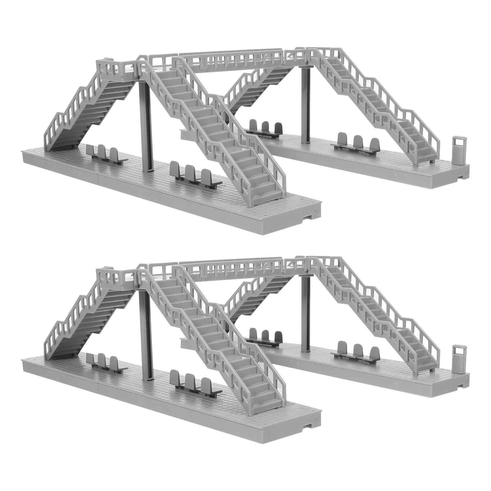 2Pcs Mini Overhead Footbridge Grey Plastic Sturdy Construction for Railway Layout Sand Table Urban Architectural Decoration
2Pcs Mini Overhead Footbridge Grey Plastic Sturdy Construction for Railway Layout Sand Table Urban Architectural Decoration