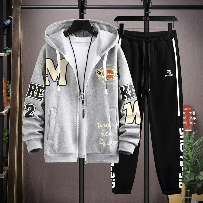 Spring Autumn Men Set Outdoor Sports Running Sets Joggers 2 Pieces Tracksuit Mens Hooded Sportswear Prints Suits Sweatpants
Spring Autumn Men Set Outdoor Sports Running Sets Joggers 2 Pieces Tracksuit Mens Hooded Sportswear Prints Suits Sweatpants